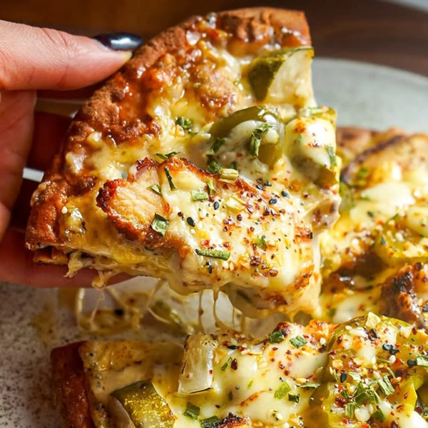 Crispy Chicken Pickle Pizza
