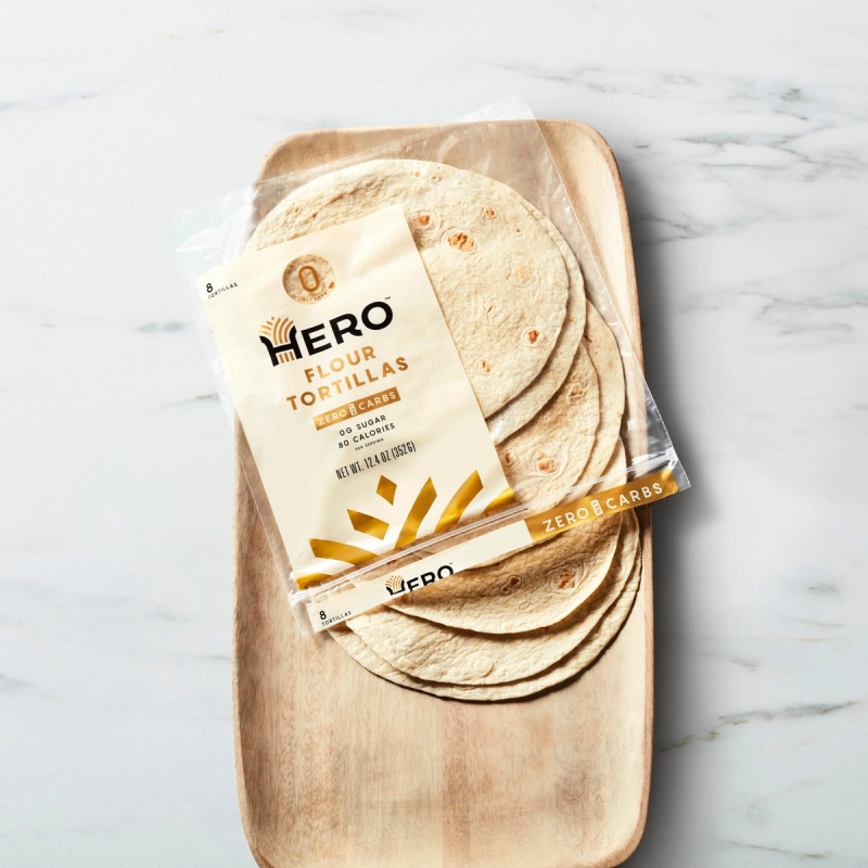 Hero Flour Tortillas in packaging