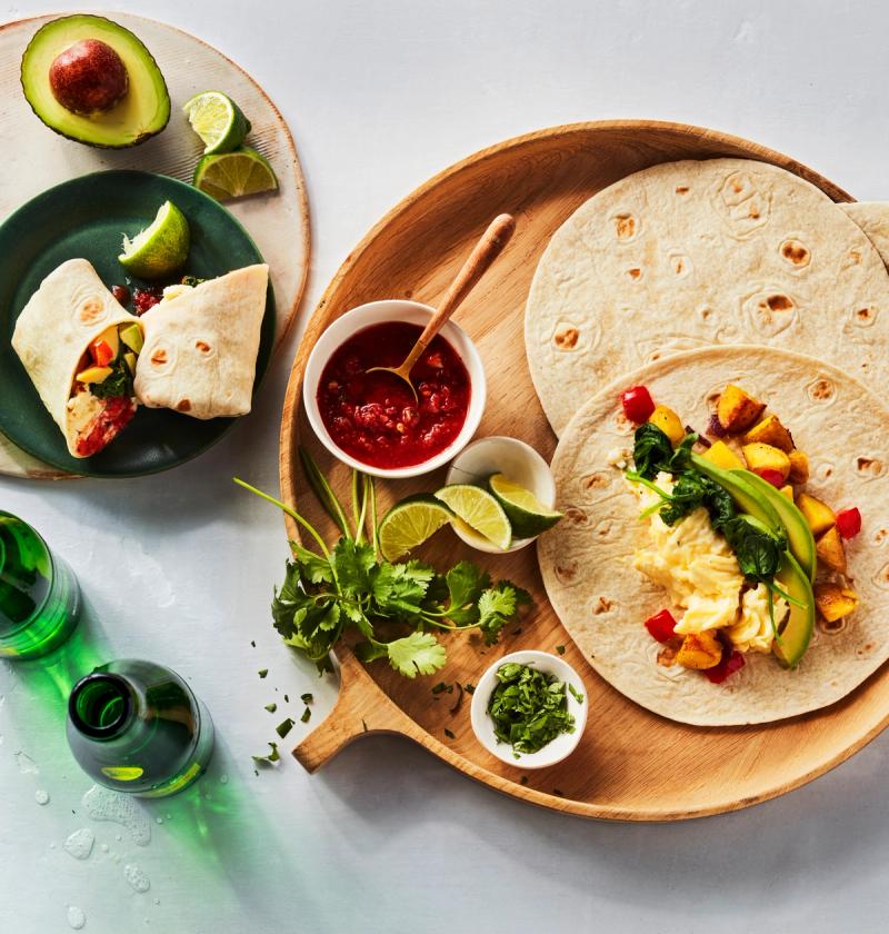 Breakfast tacos on Hero Flour Tortillas