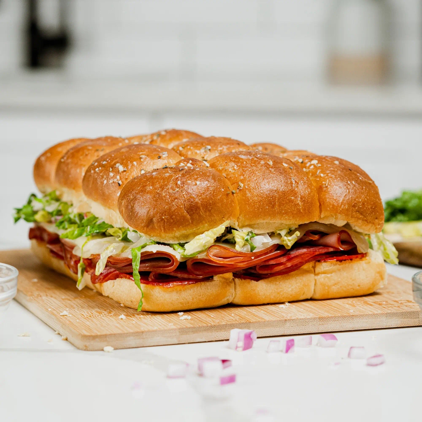 Italian Grinder Sandwich Sliders on Hero 0g Net Carb Hawaiian Rolls.