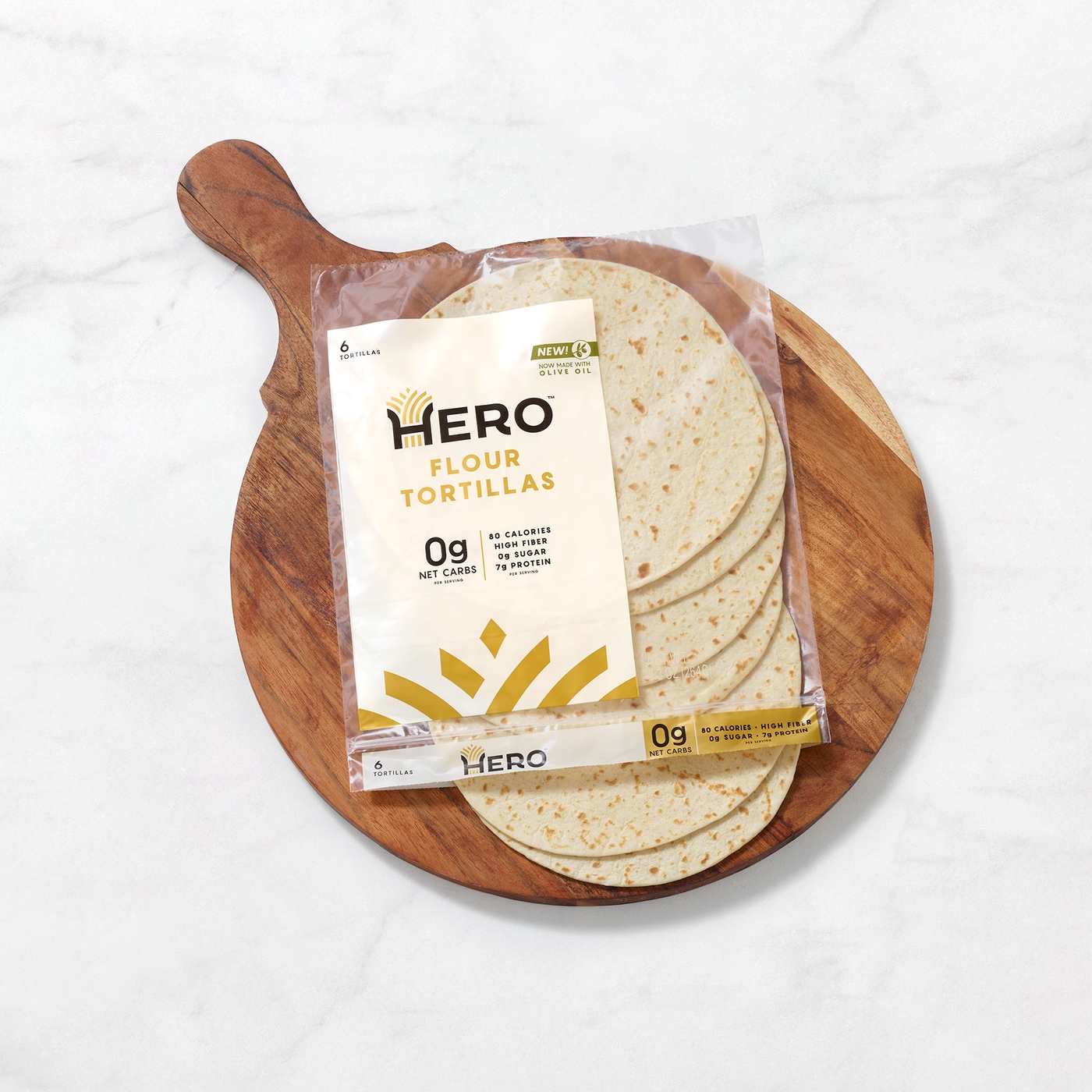 Hero low net carb tortillas.