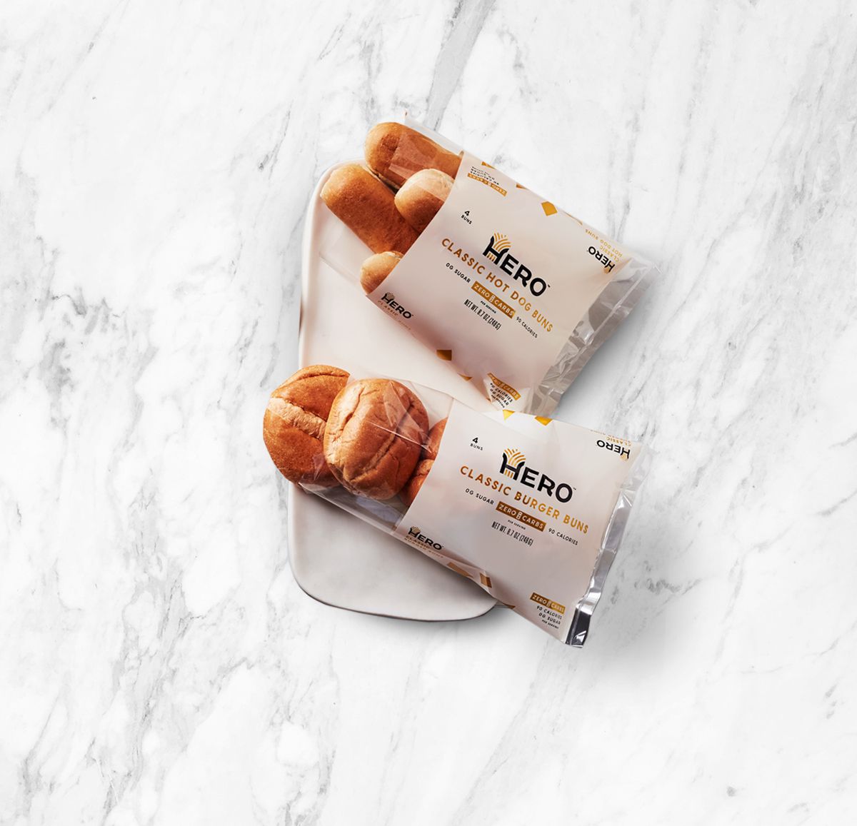 Hero Grilling Sidekick Bundle Low Net Carb Hamburger Buns & Hot Dog Buns