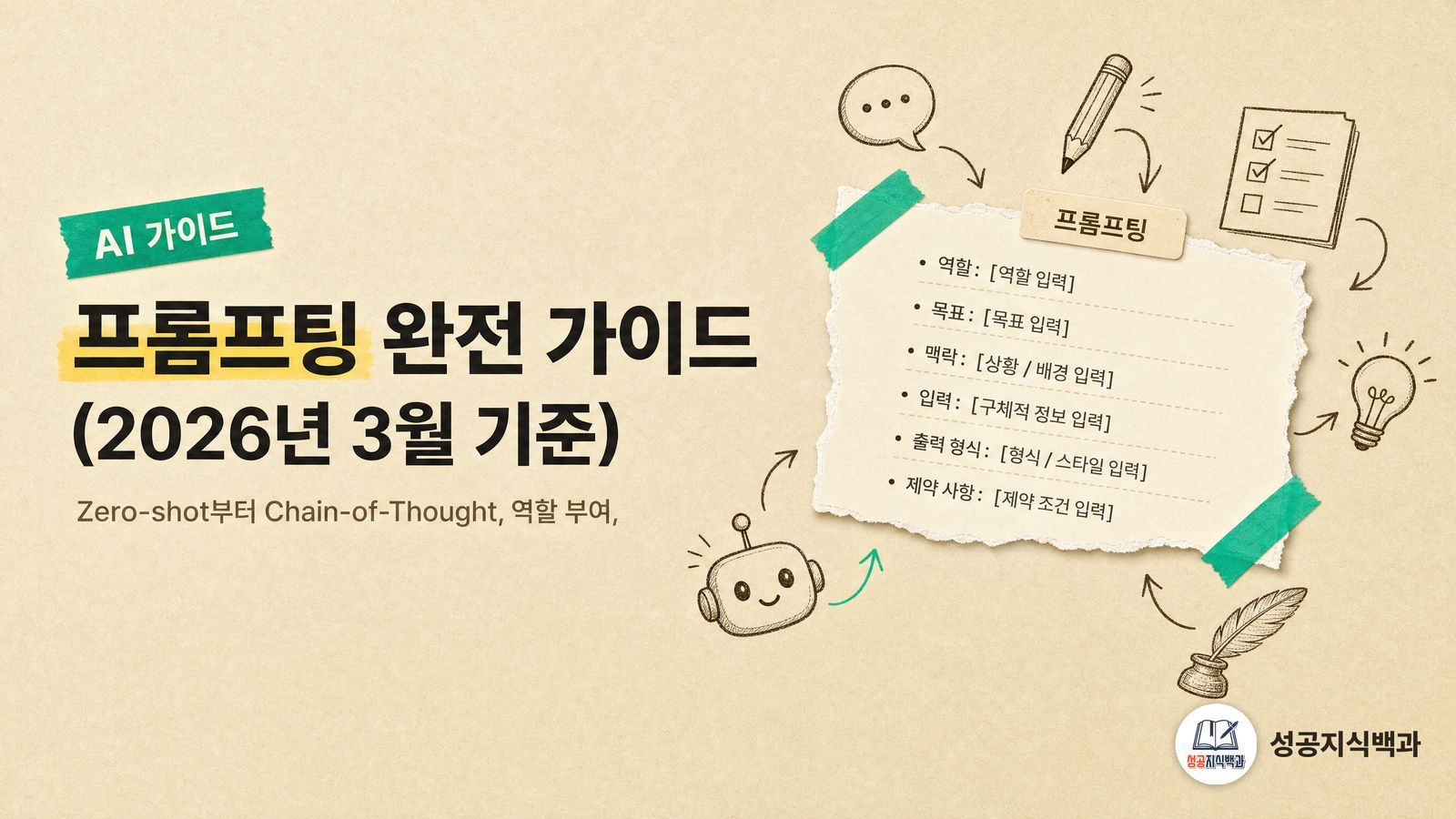 프롬프팅 완전 가이드 (2026년 3월 기준) 커버 이미지