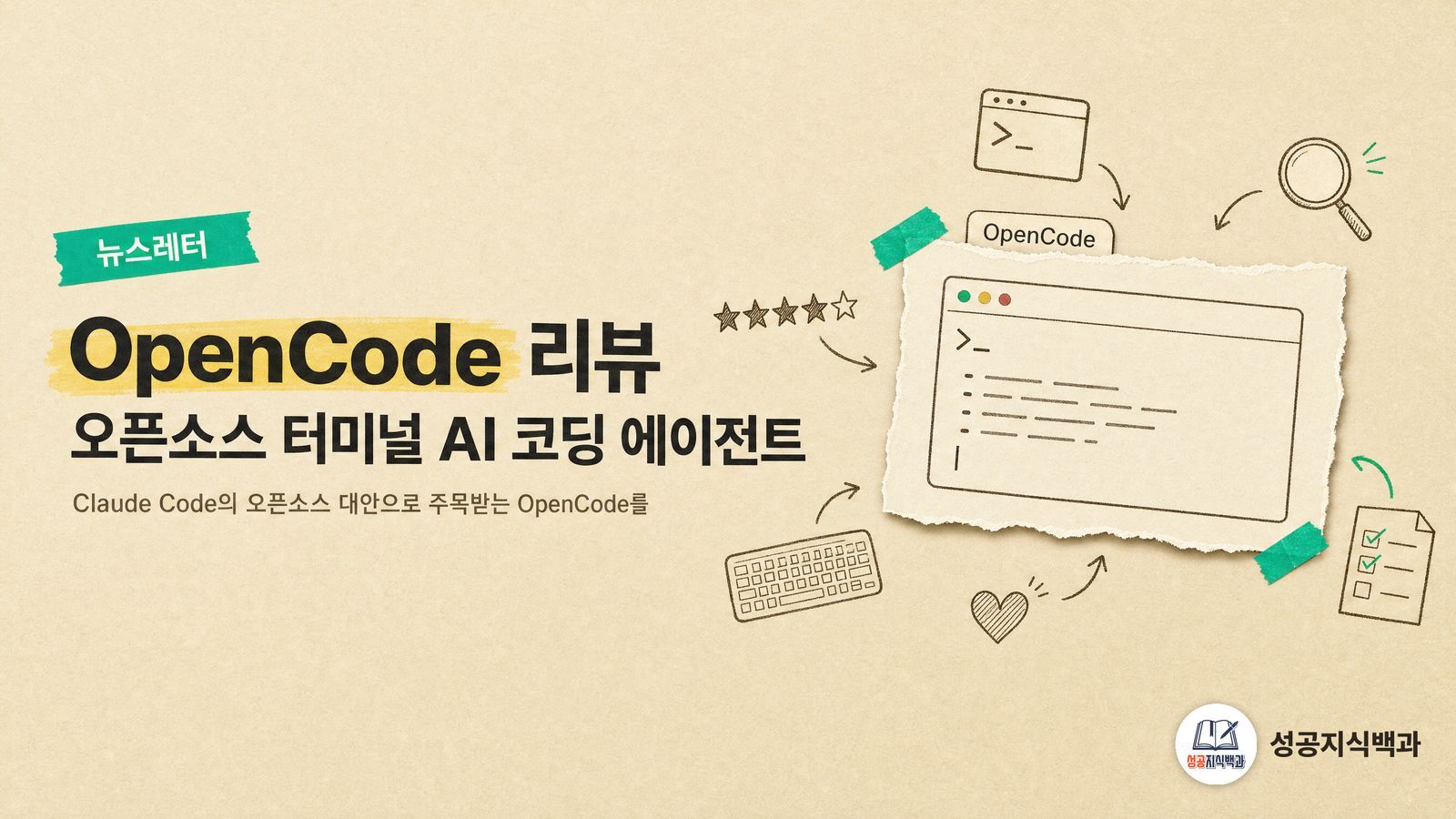 OpenCode 리뷰: 오픈소스 터미널 AI 코딩 에이전트 커버 이미지