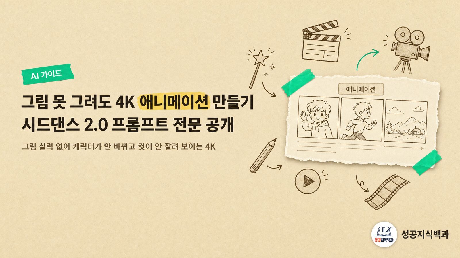 그림 못 그려도 4K 애니메이션 만들기: 시드댄스 2.0 프롬프트 전문 공개 커버 이미지