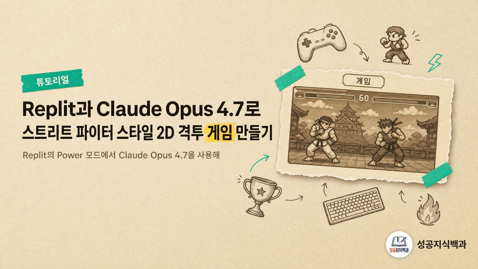 Replit과 Claude Opus 4.7로 스트리트 파이터 스타일 2D 격투 게임 만들기 커버 이미지