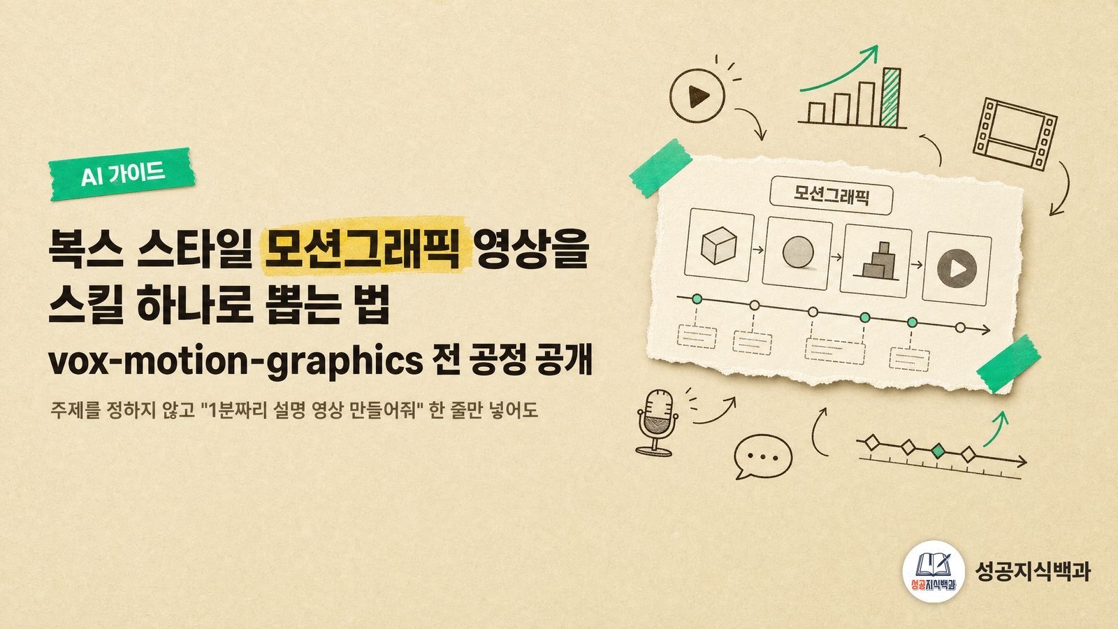 복스 스타일 모션그래픽 영상을 스킬 하나로 뽑는 법: vox-motion-graphics 전 공정 공개 커버 이미지