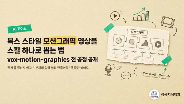 복스 스타일 모션그래픽 영상을 스킬 하나로 뽑는 법: vox-motion-graphics 전 공정 공개 커버 이미지
