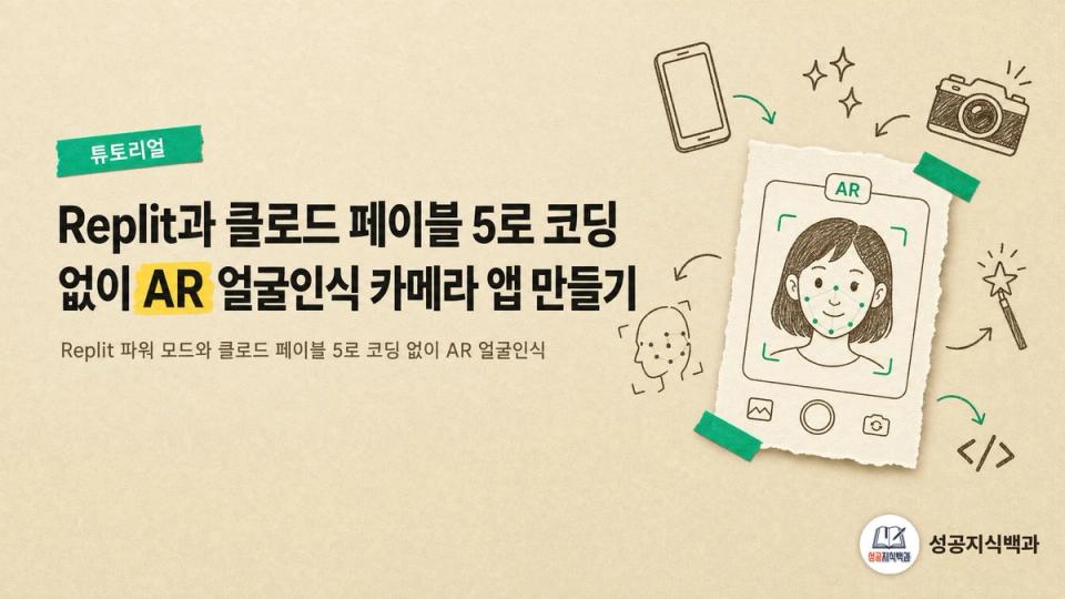 Replit과 클로드 페이블 5로 코딩 없이 AR 얼굴인식 카메라 앱 만들기 커버 이미지