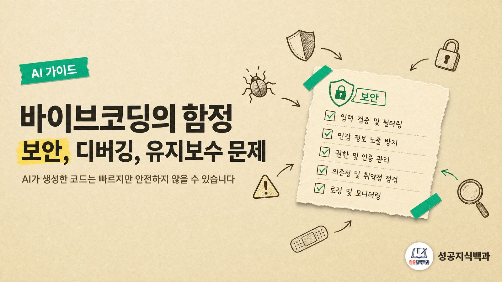 바이브코딩의 함정: 보안, 디버깅, 유지보수 문제 커버 이미지