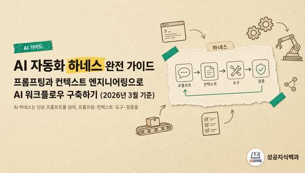 AI 자동화 하네스 완전 가이드: 프롬프팅과 컨텍스트 엔지니어링으로 AI 워크플로우 구축하기 (2026년 3월 기준) 커버 이미지