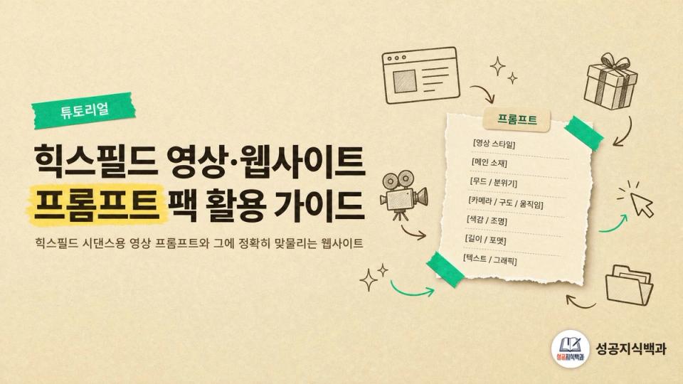 힉스필드 영상·웹사이트 프롬프트 팩 활용 가이드 커버 이미지