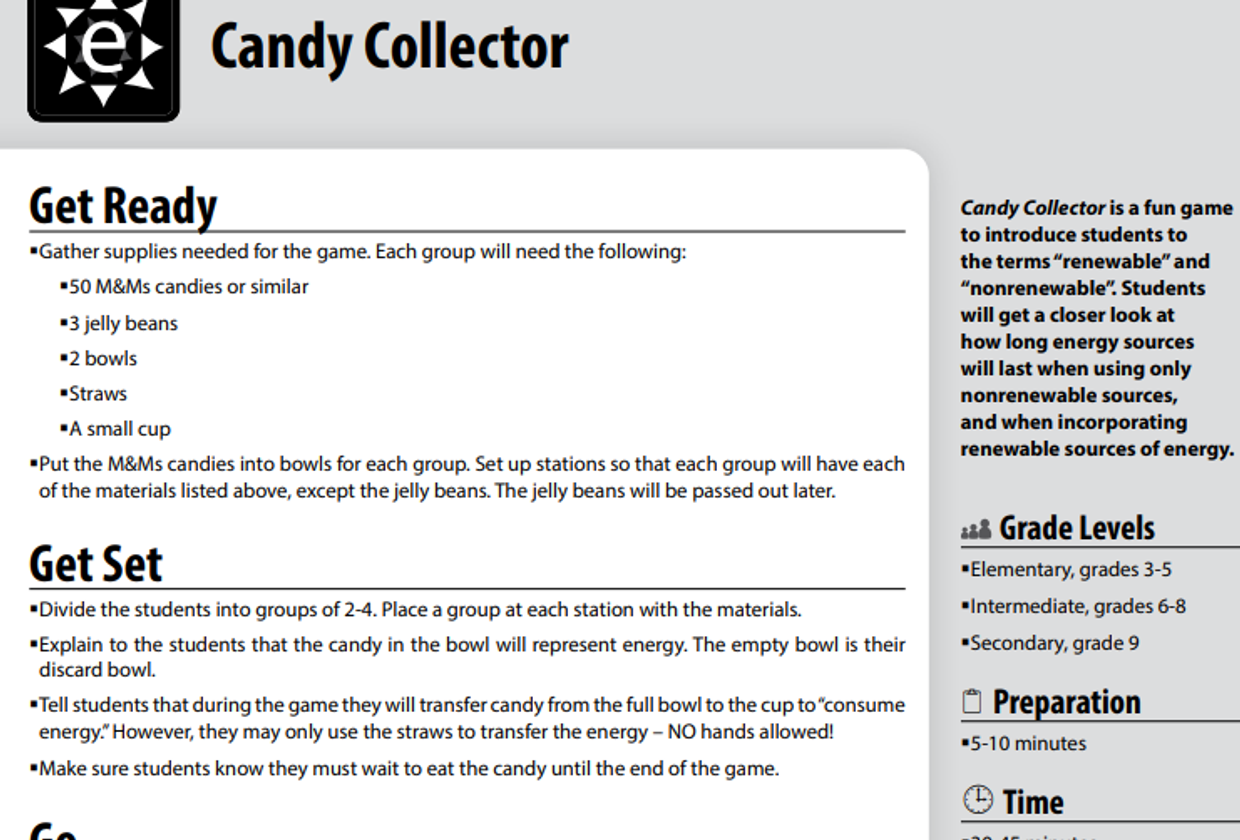 Cover Image for Candy Collector: Renewable vs. Non-Renewable Activity 
