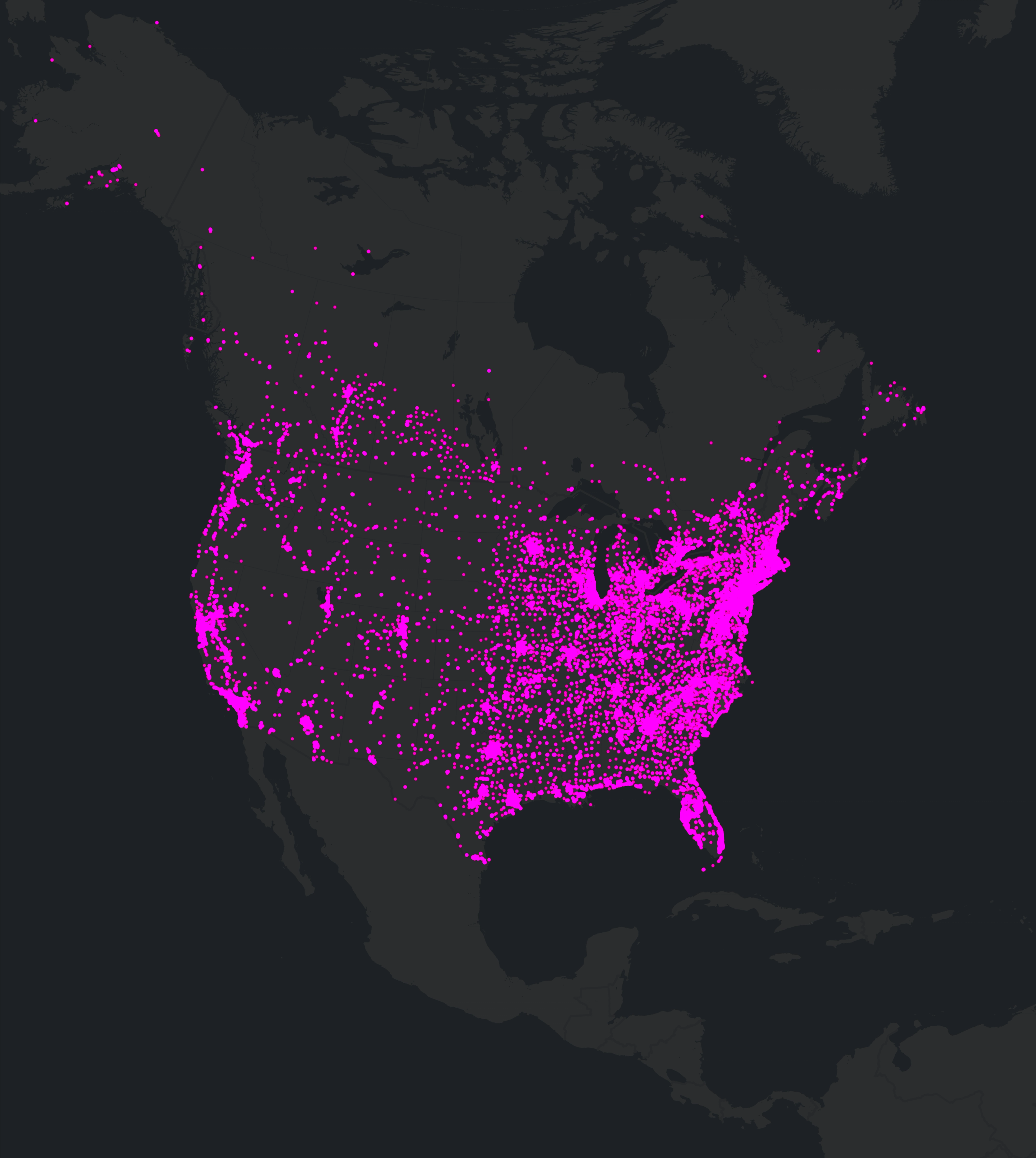 Rural distribution of Chinese Restaurants across the US