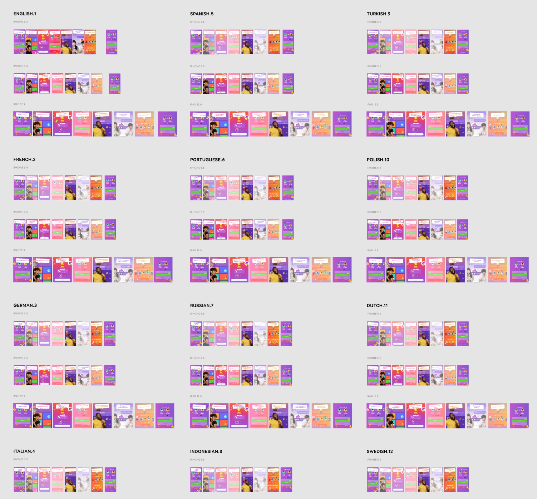 A portion of SongPop’s app store screenshot translations were accomplished with the click of a button (after I batch-renamed the relevant layers!)