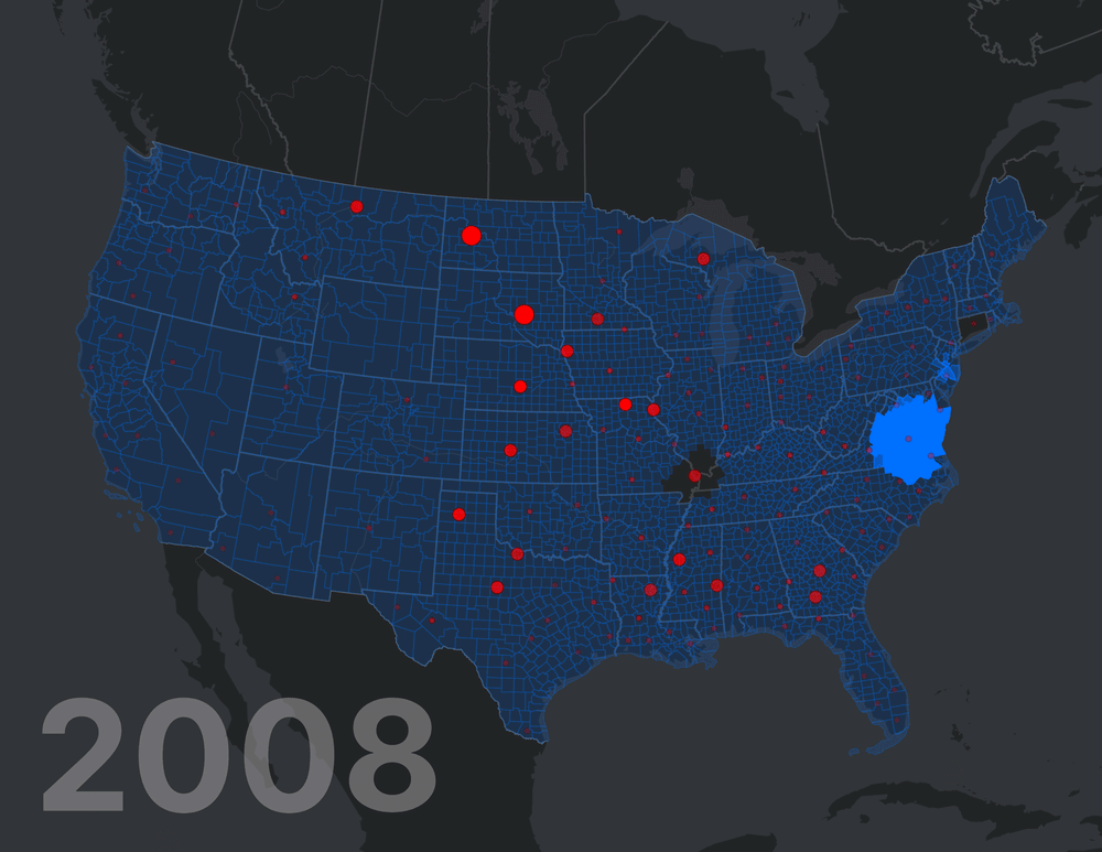 animated map of search spikes for Incel