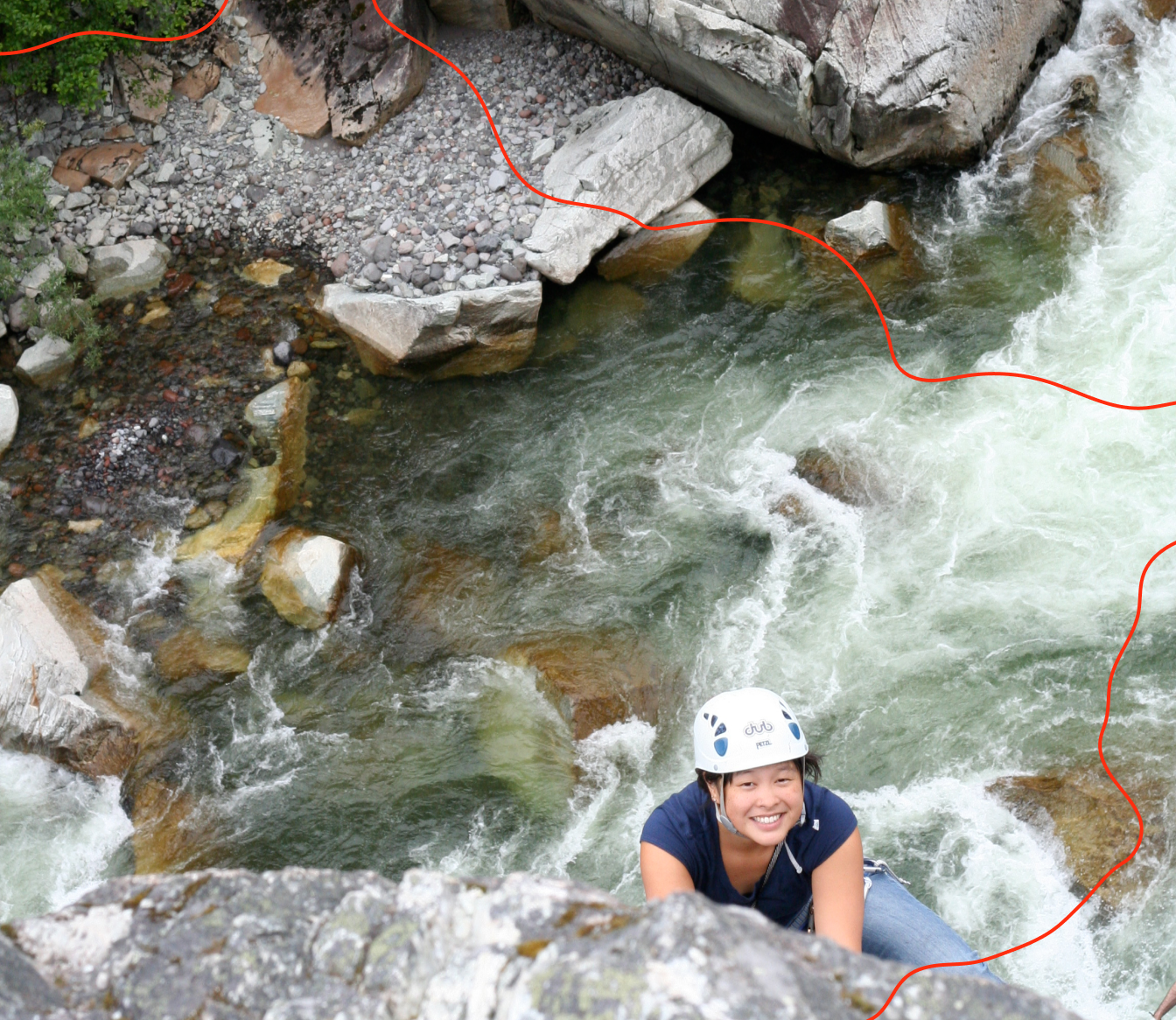 photo of me rock climbing over the squamish river