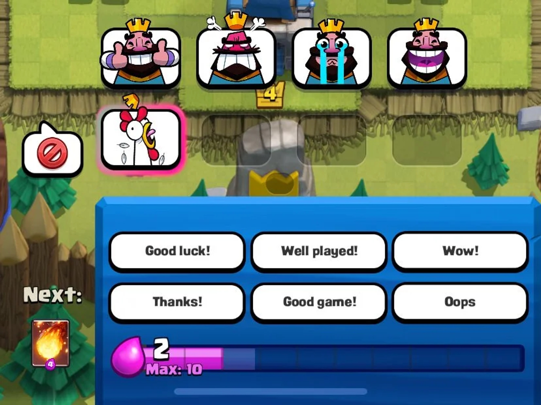   Clash Royale’s sticker drawer.  