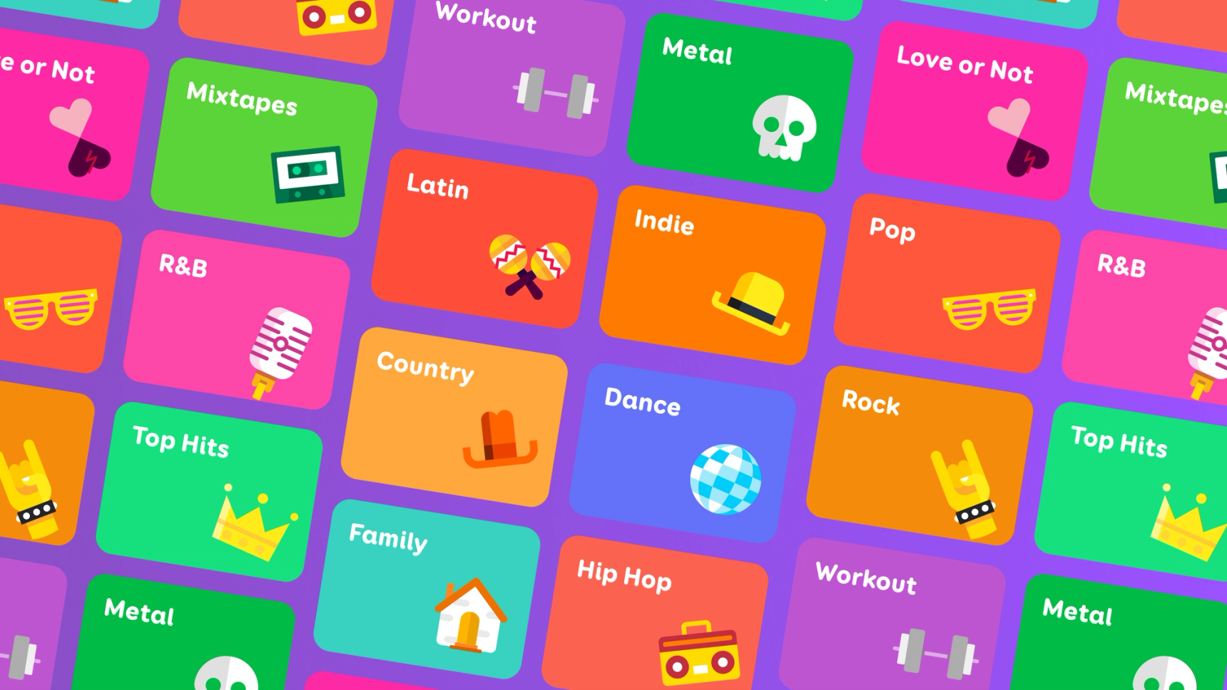 illustrated list of music categories