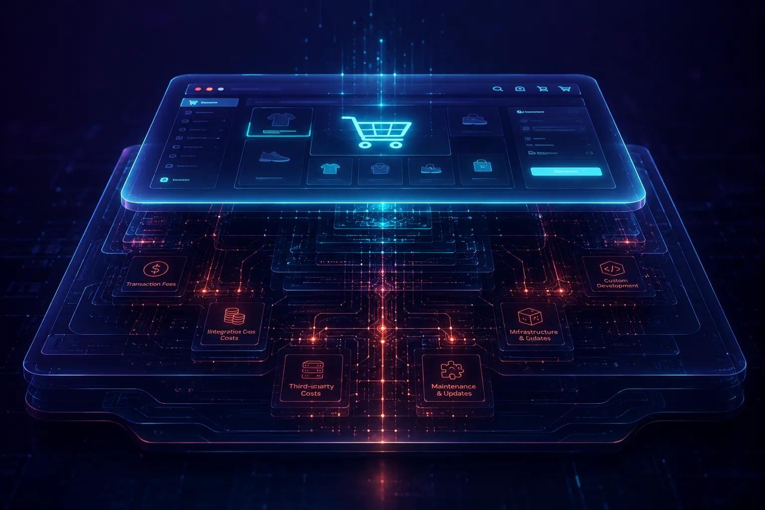 Simple shop, abstract futuristic image
