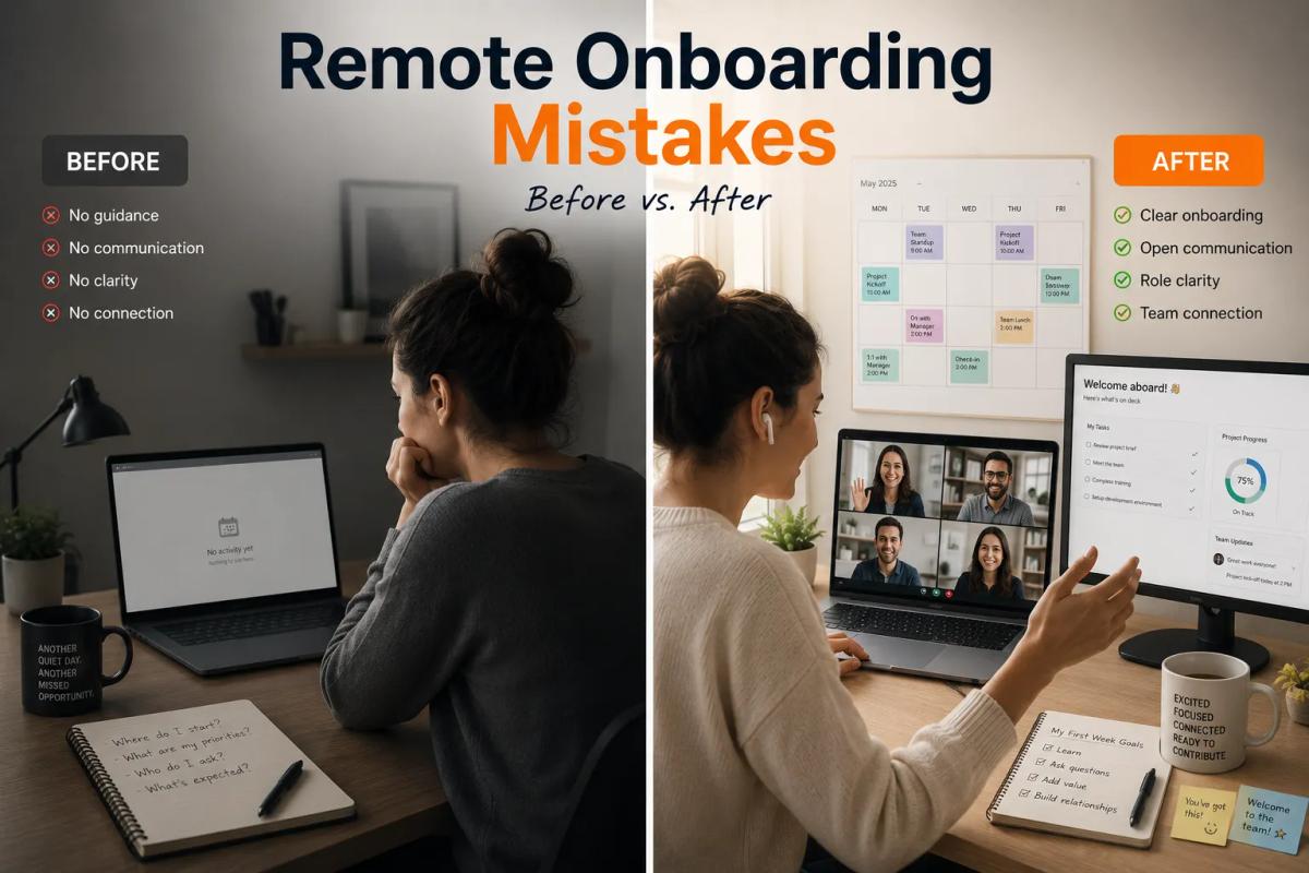 Avoiding remote onboarding mistakes means deliberately building social integration for remote hires from week one