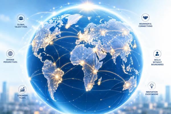 The future of outsourcing as a global network connecting distributed talent across continents and industries