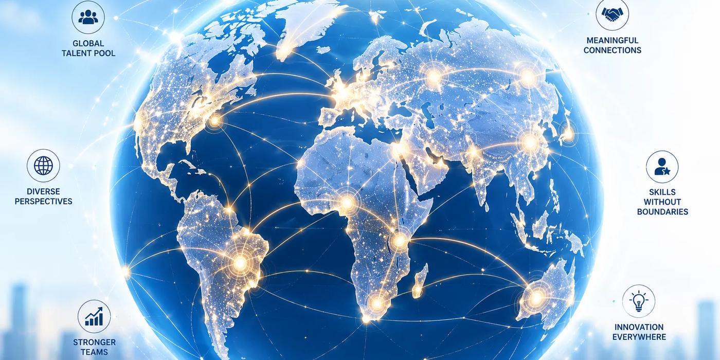The future of outsourcing as a global network connecting distributed talent across continents and industries