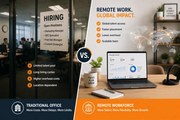 In-house hiring vs outsourcing remote talent comparison for growing US businesses