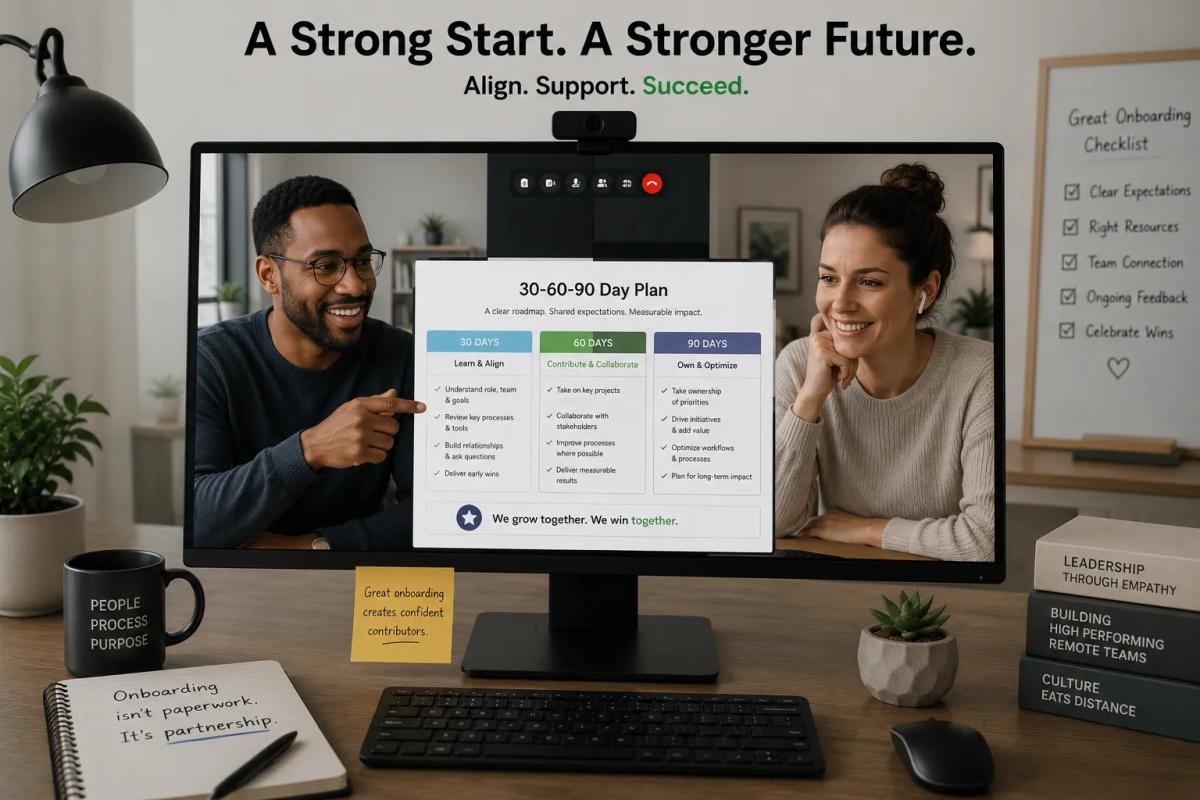 Fixing remote onboarding mistakes starts with a written 30-60-90 day plan shared before Day One