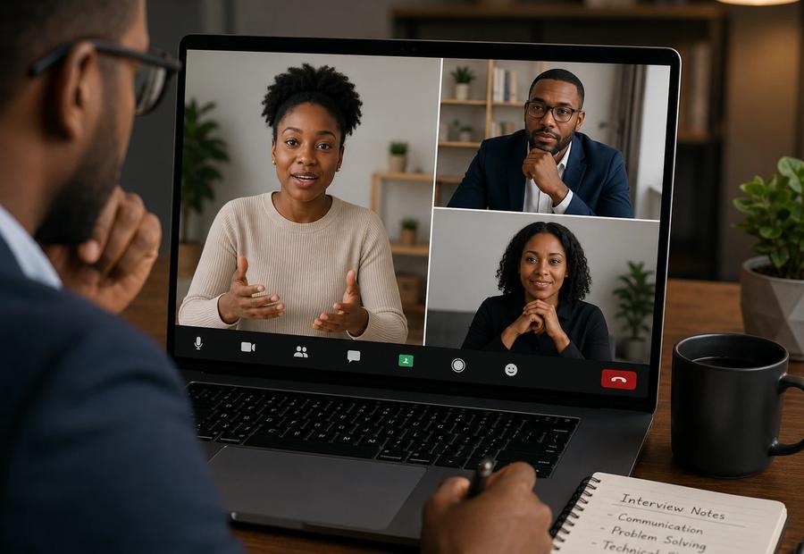 Remote recruitment agency hiring process in action