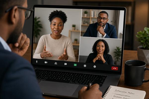 Remote recruitment agency hiring process in action