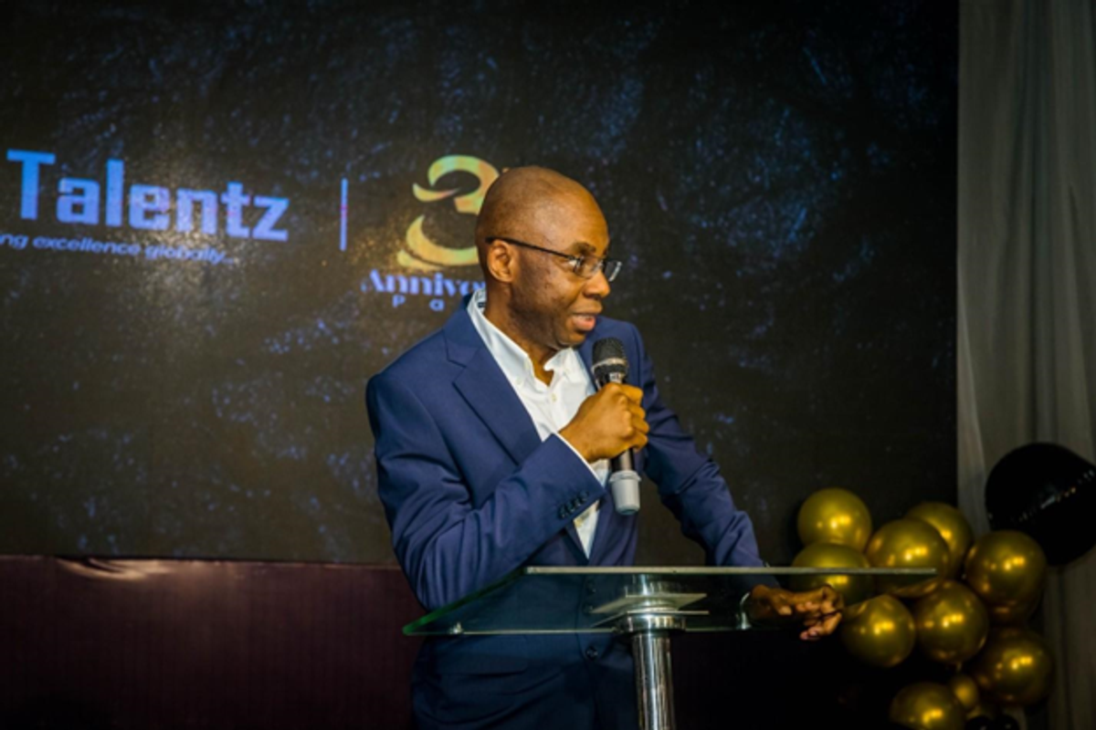 All Talentz chairman giving a speech at the 3rd anniversary