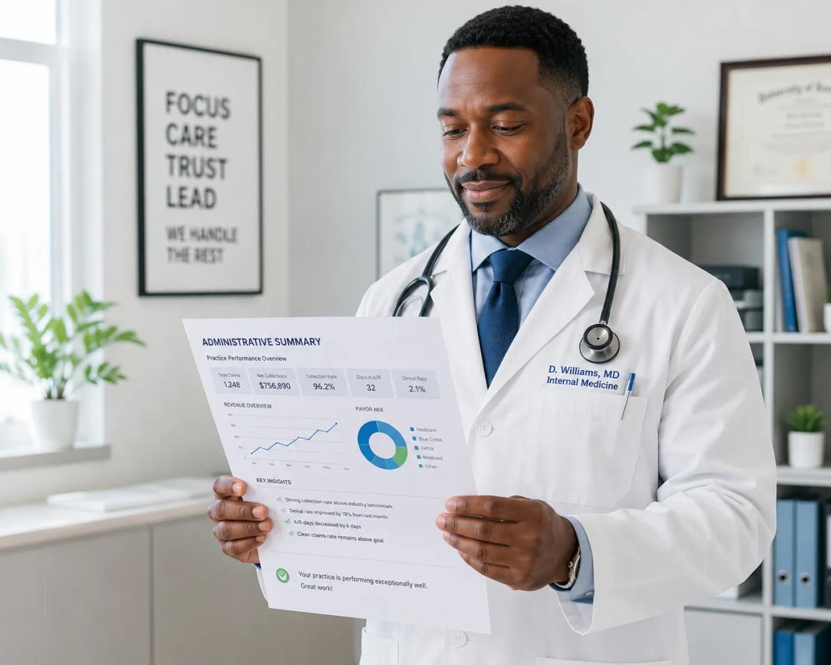 The result of effective medical staffing: a physician who can trust the administrative and billing function that supports their practice.