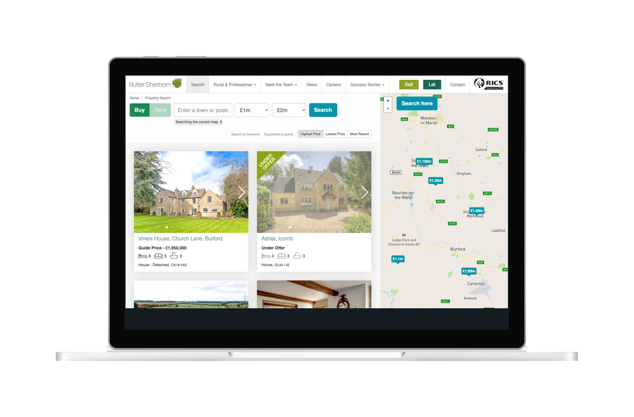 Property listings website with Vebra integration