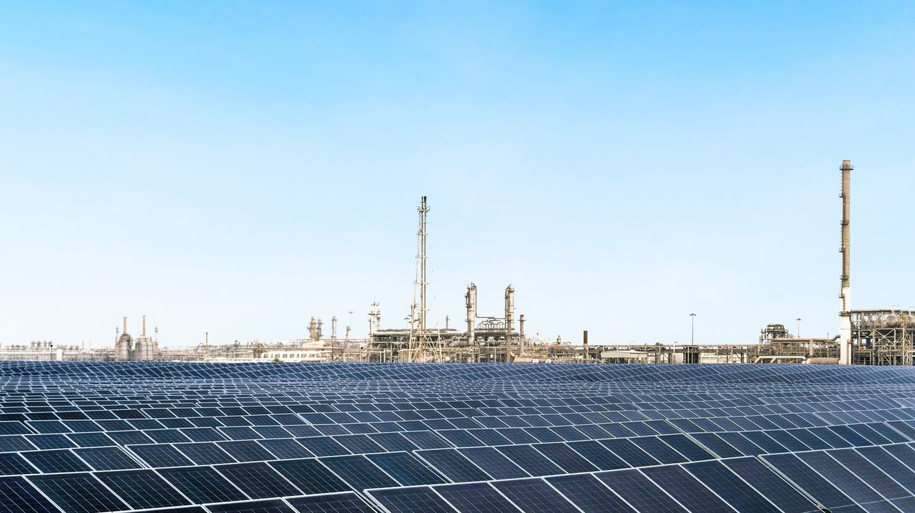Construction site of a large solar project