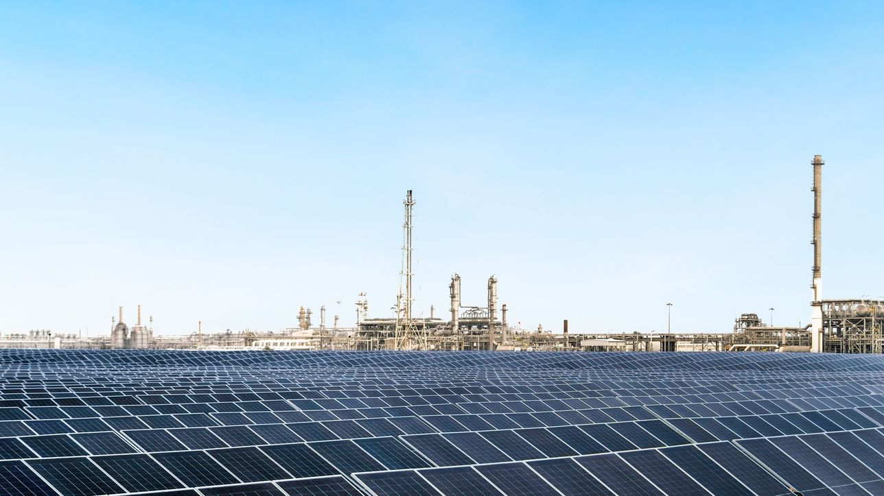 Construction site of a large solar project
