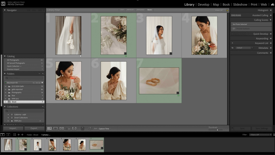 Selections are synced with Lightroom