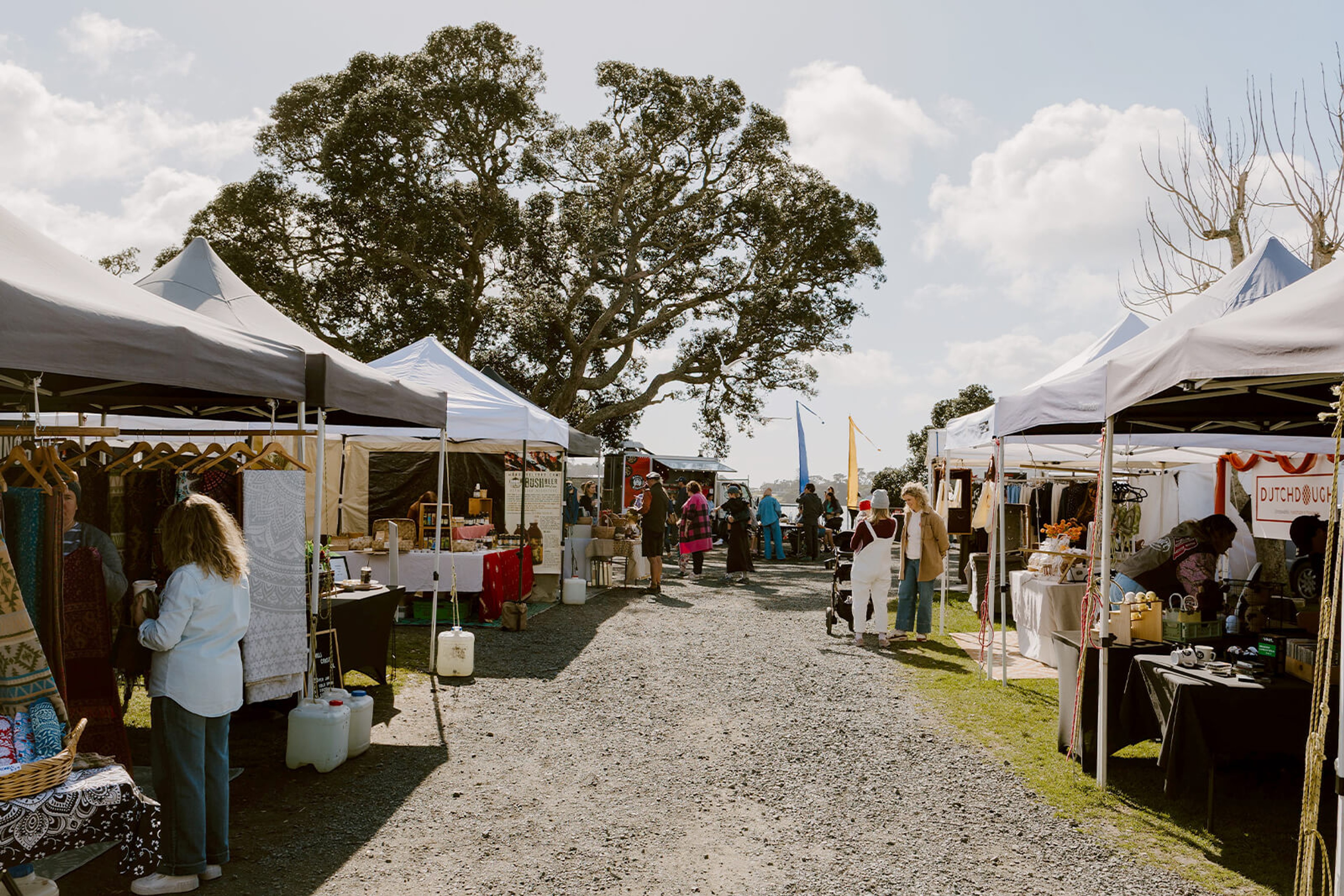 Farmers market stalls