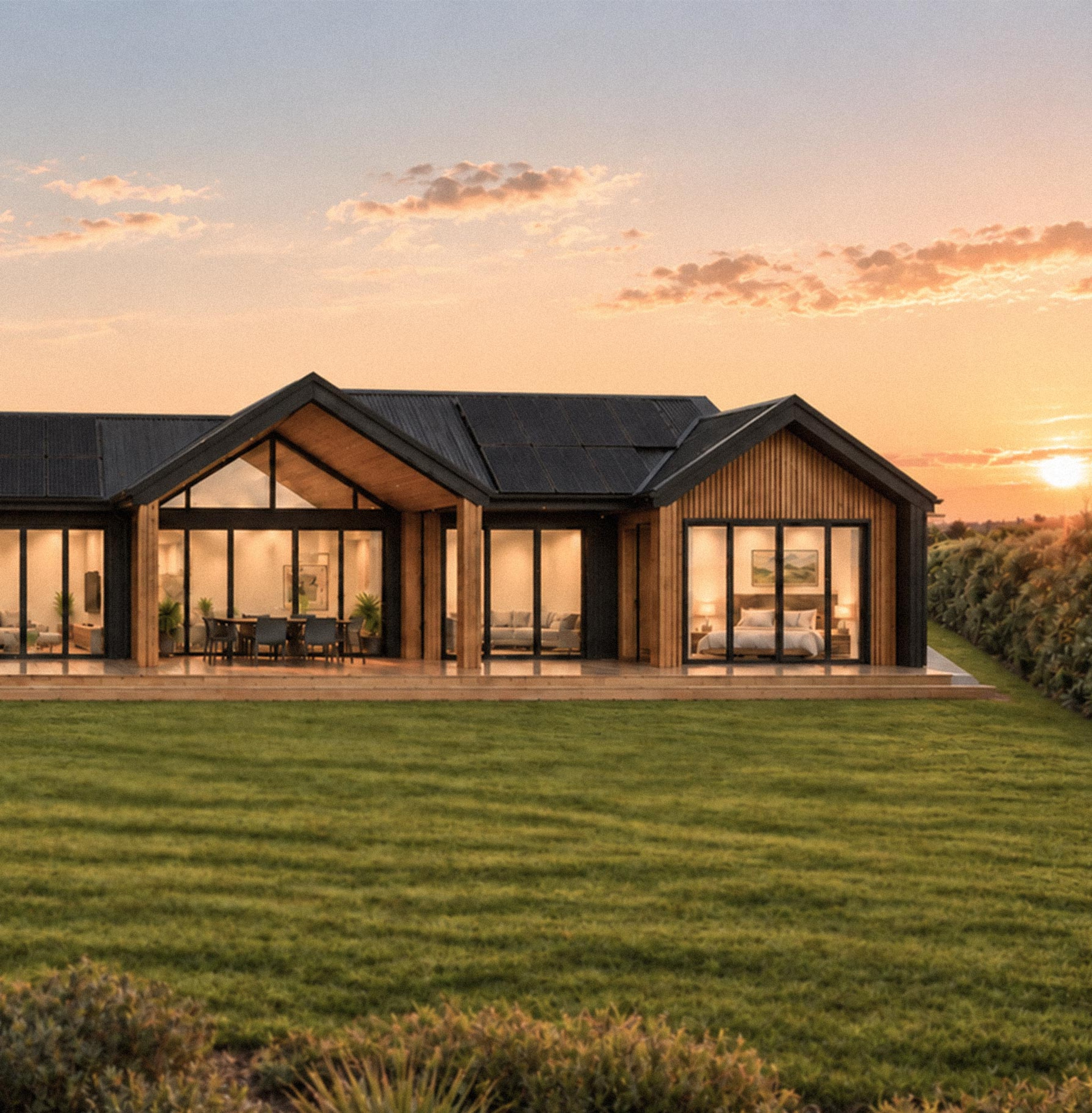 House on flat grass