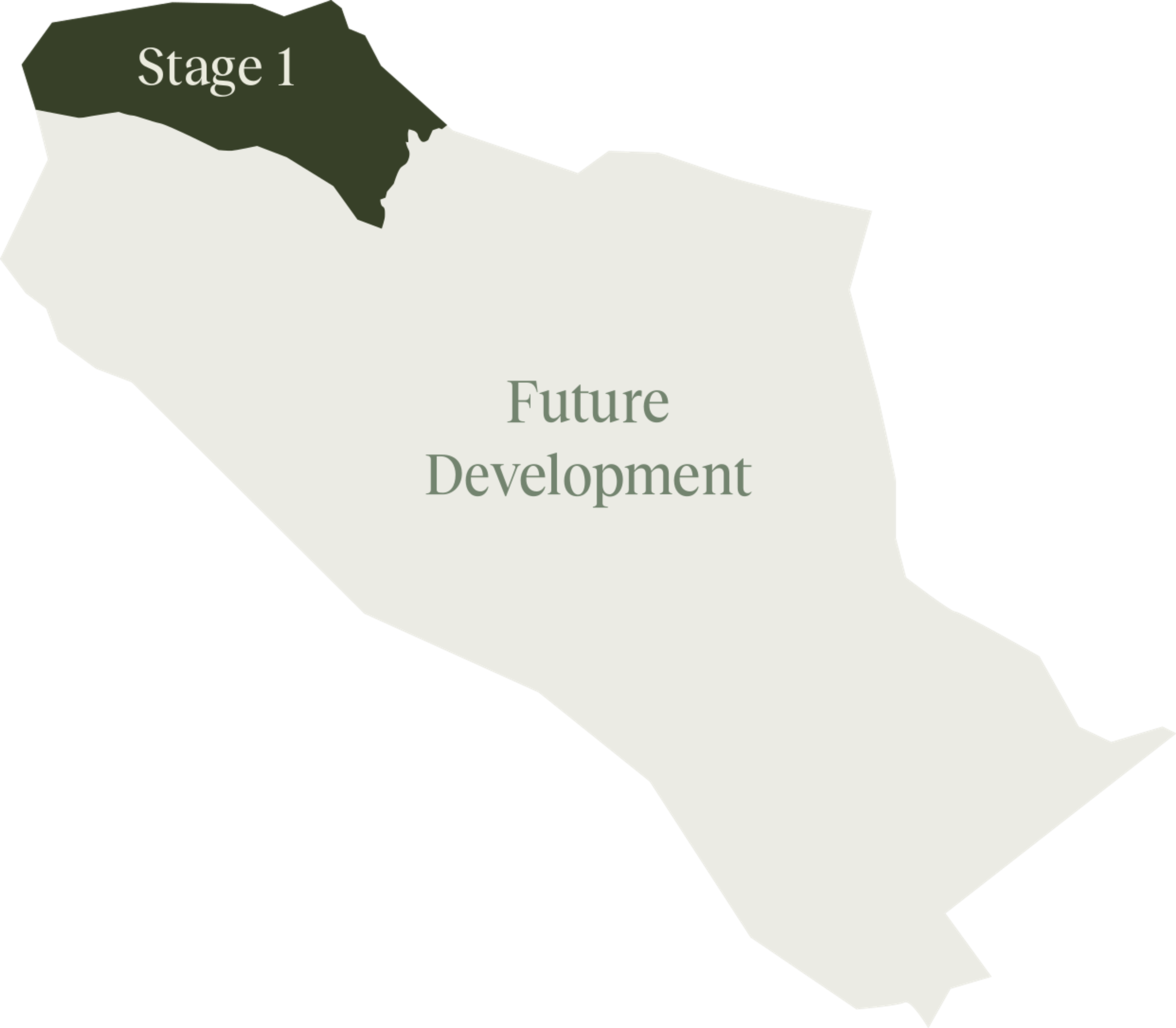 Stage 1 outline within the future development area