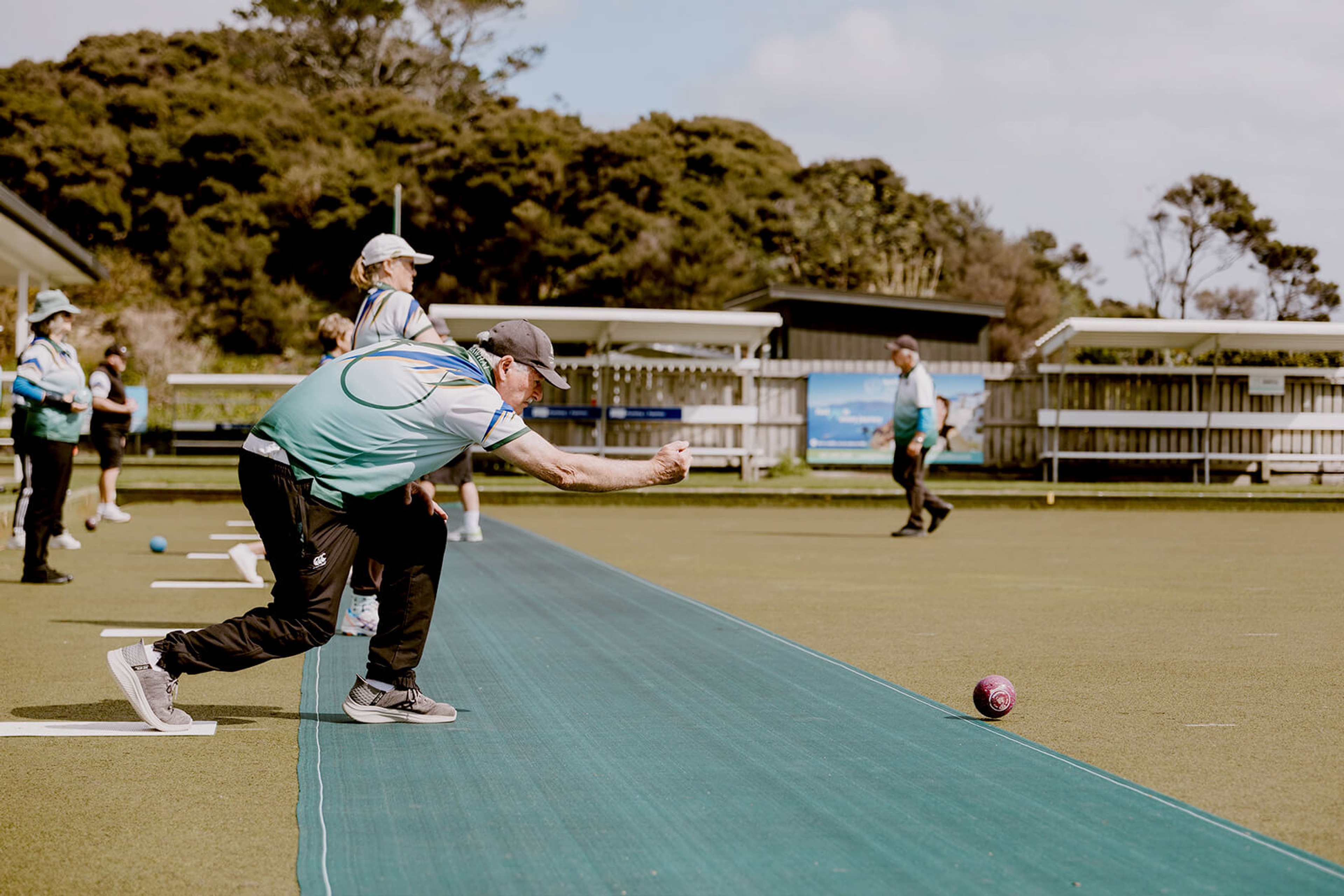 A man playing bowls