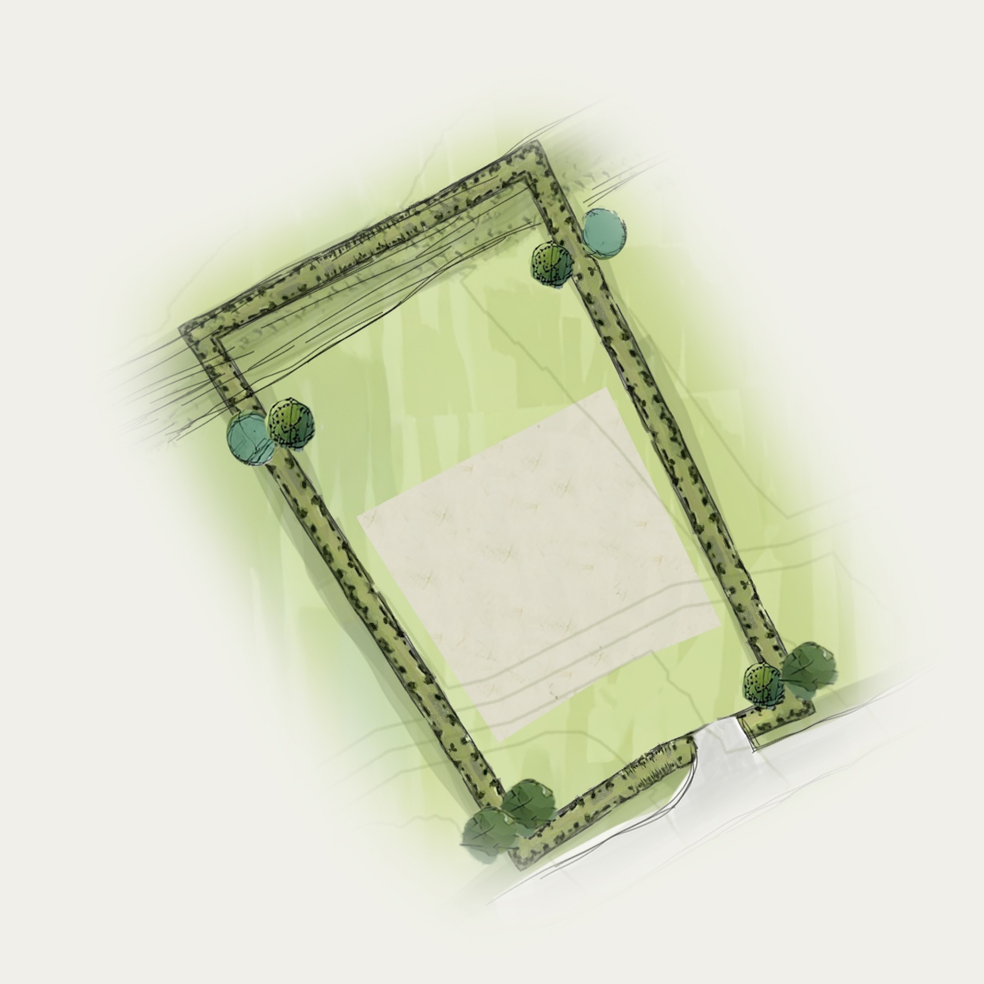 Concept sketch of the Central Park green at Mangawhai Hills