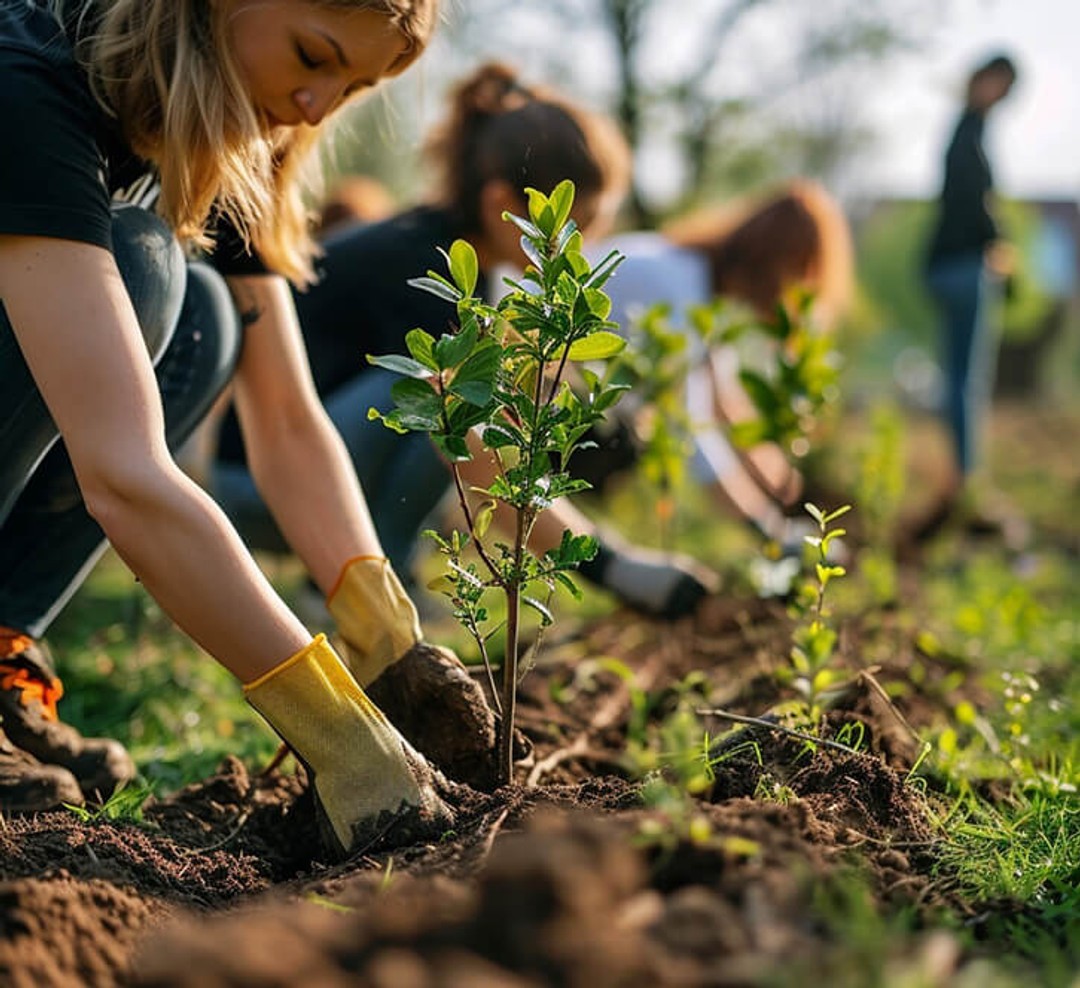 Women planting trees