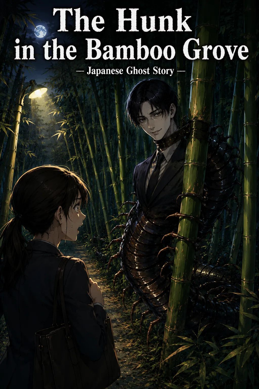Japanese Ghost Story illustration "title: The Hunk in the Bamboo Grove"
