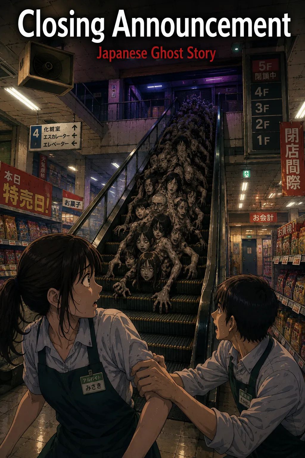 Japanese Ghost Story illustration "title: Closing Announcement"
