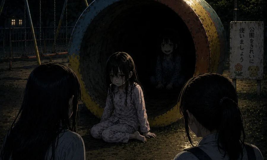 The Child in the Playground Tunnel