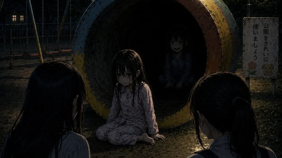 The Child in the Playground Tunnel