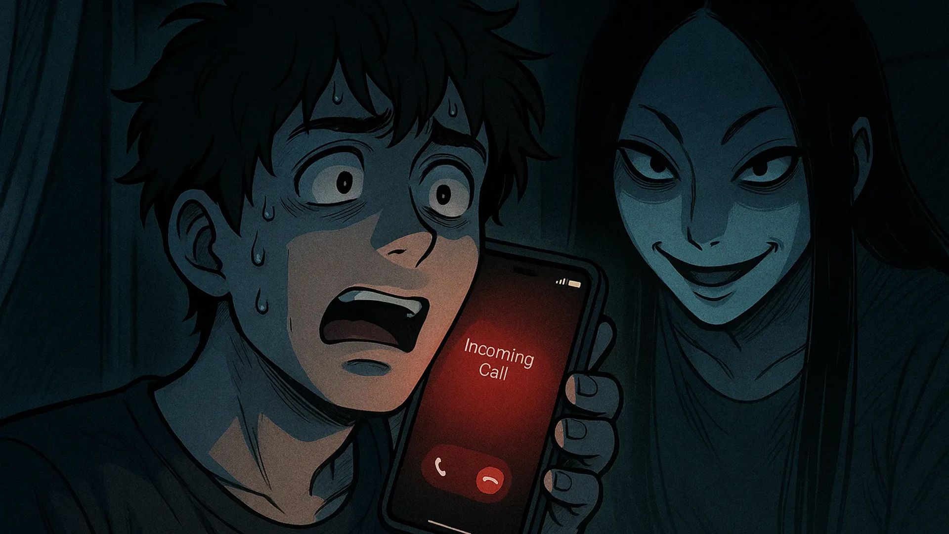 Japanese Ghost Story illustration "title: Her Voice"