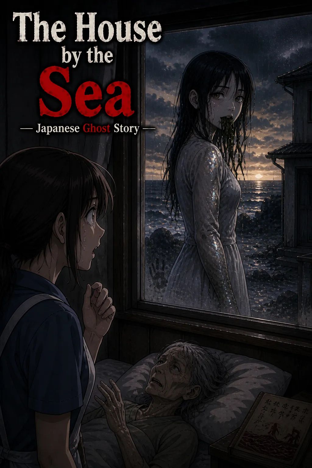 Japanese Ghost Story illustration "title: The House by the Sea"