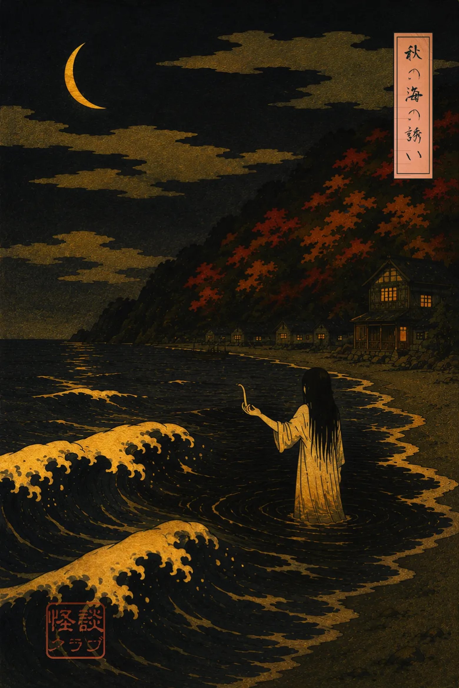 秋の海の誘い 浮世絵サムネイル